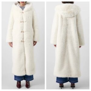 Cult Gaia White Faux Fur Coat
